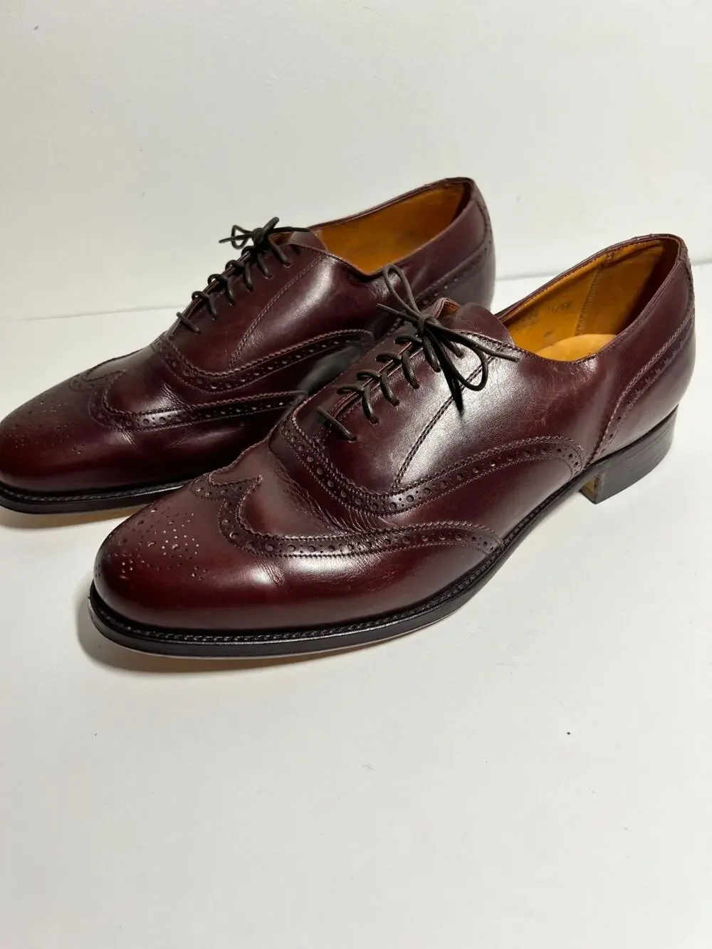 Grenson VTG Burgundy Leather Royal Windsor Wingtip Brogue Dress Shoe 11 EE